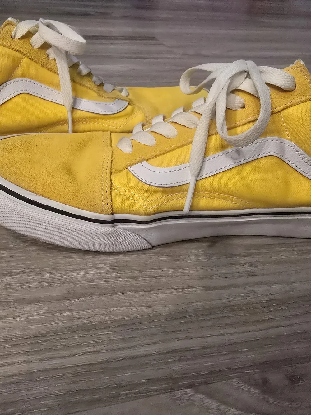 Vans Yellow Low-Top Sneakers with White Stripe